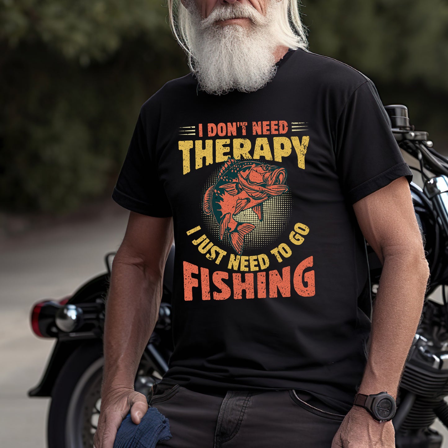 I Don’t Need Therapy, I Just Need to Go Fishing T-Shirt - Funny Fisherman Tee, Unisex Casual Shirt