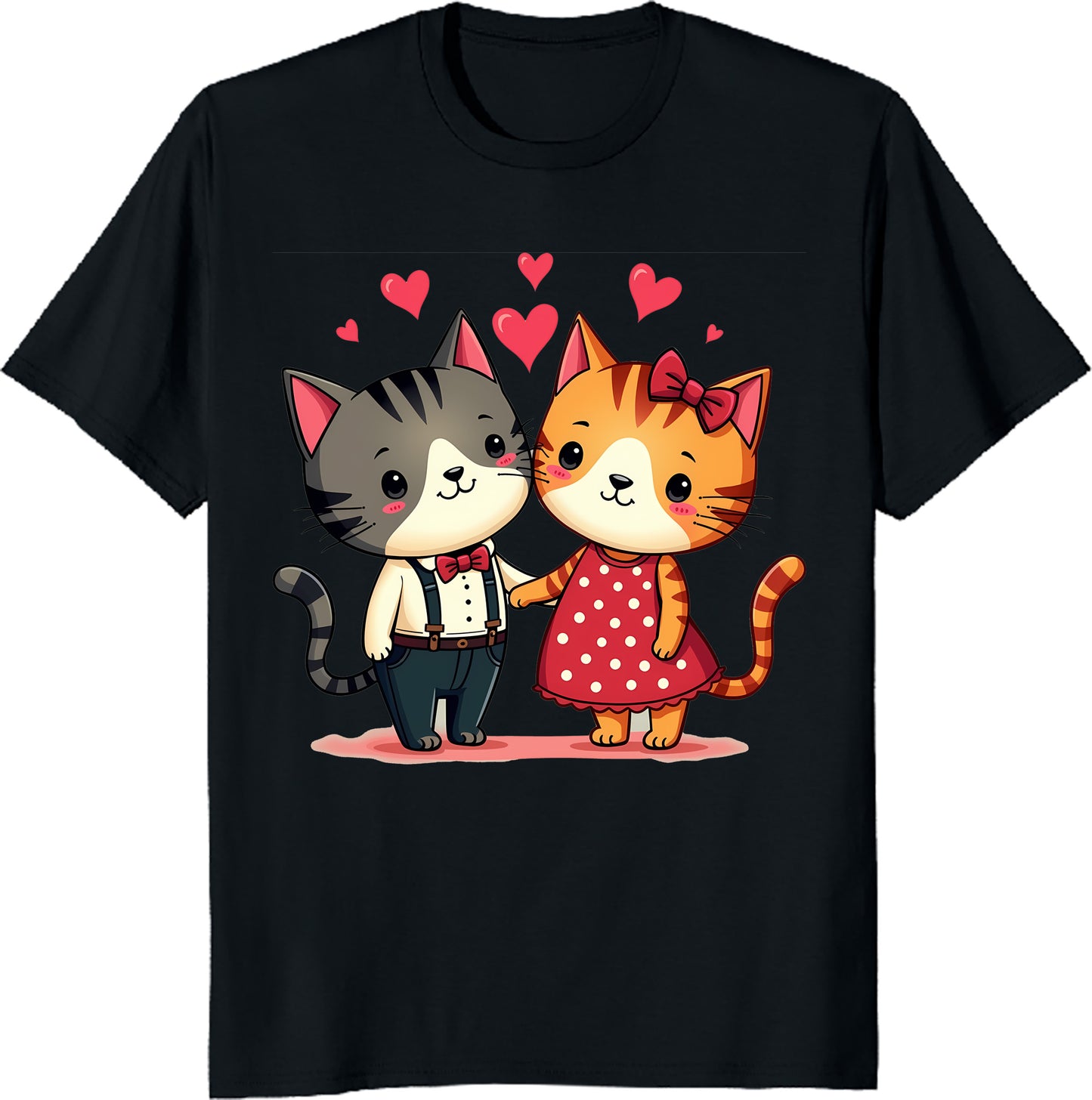 Cute Cat Couple T-Shirt – Adorable Kitty Love Design for Cat Lovers and Romantic Gifts