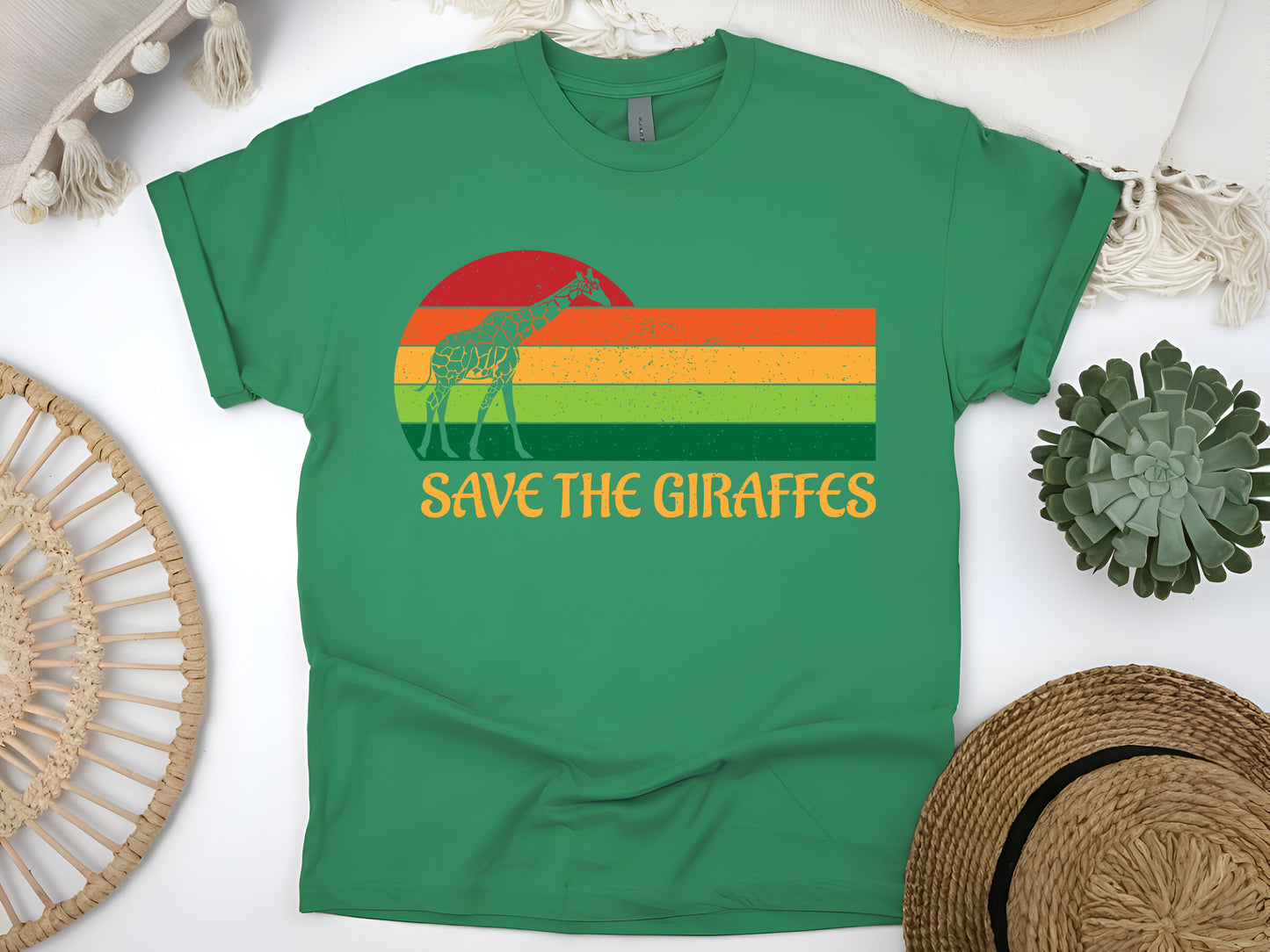 Vintage Save the Giraffes T-Shirt - Retro Wildlife Conservation Tee, Animal Lover Gift, Unisex Nature Shirt