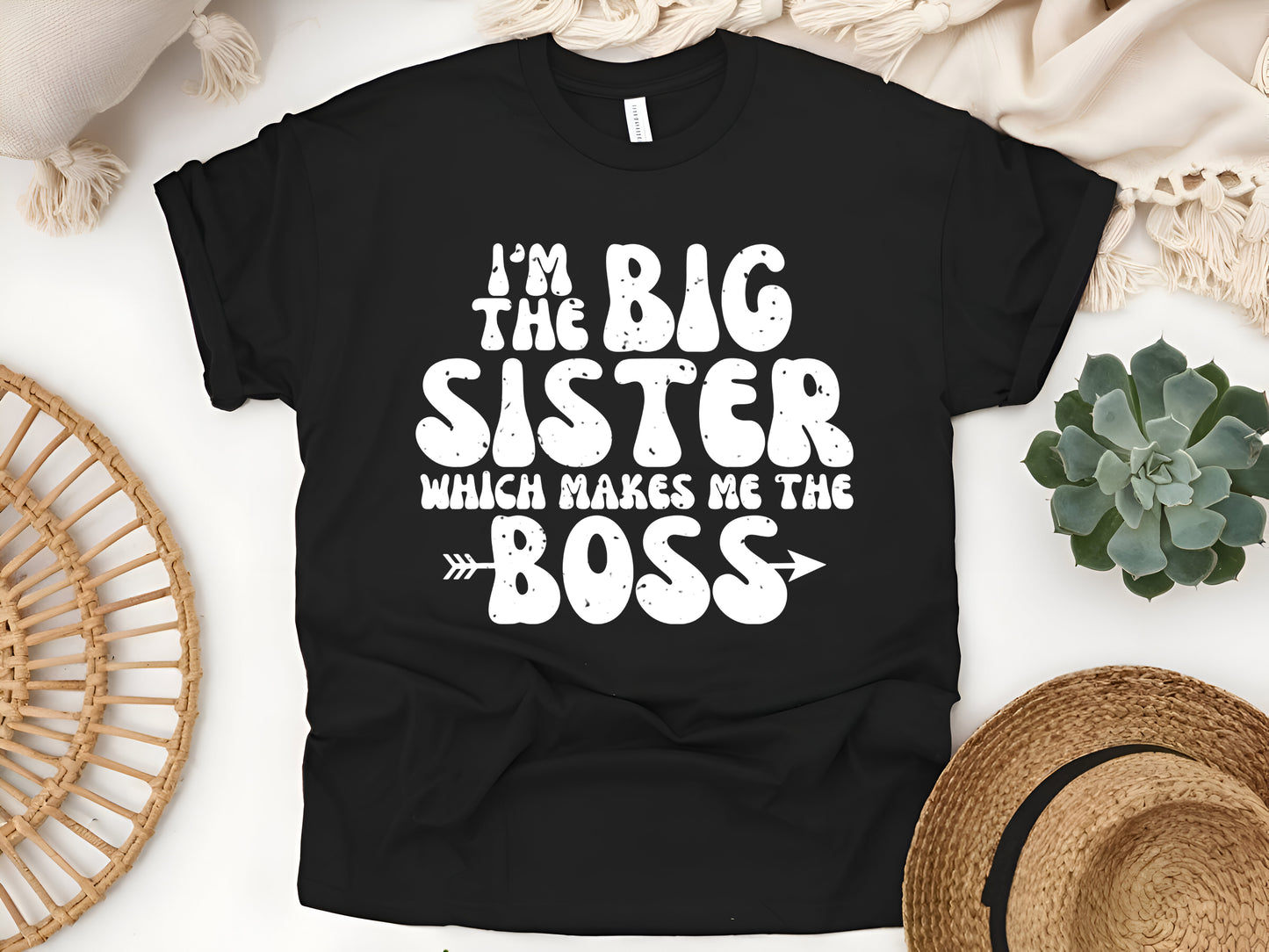 I'm the Big Sister Which Makes Me the Boss T-Shirt, Funny Sibling Shirt, Big Sister Gift