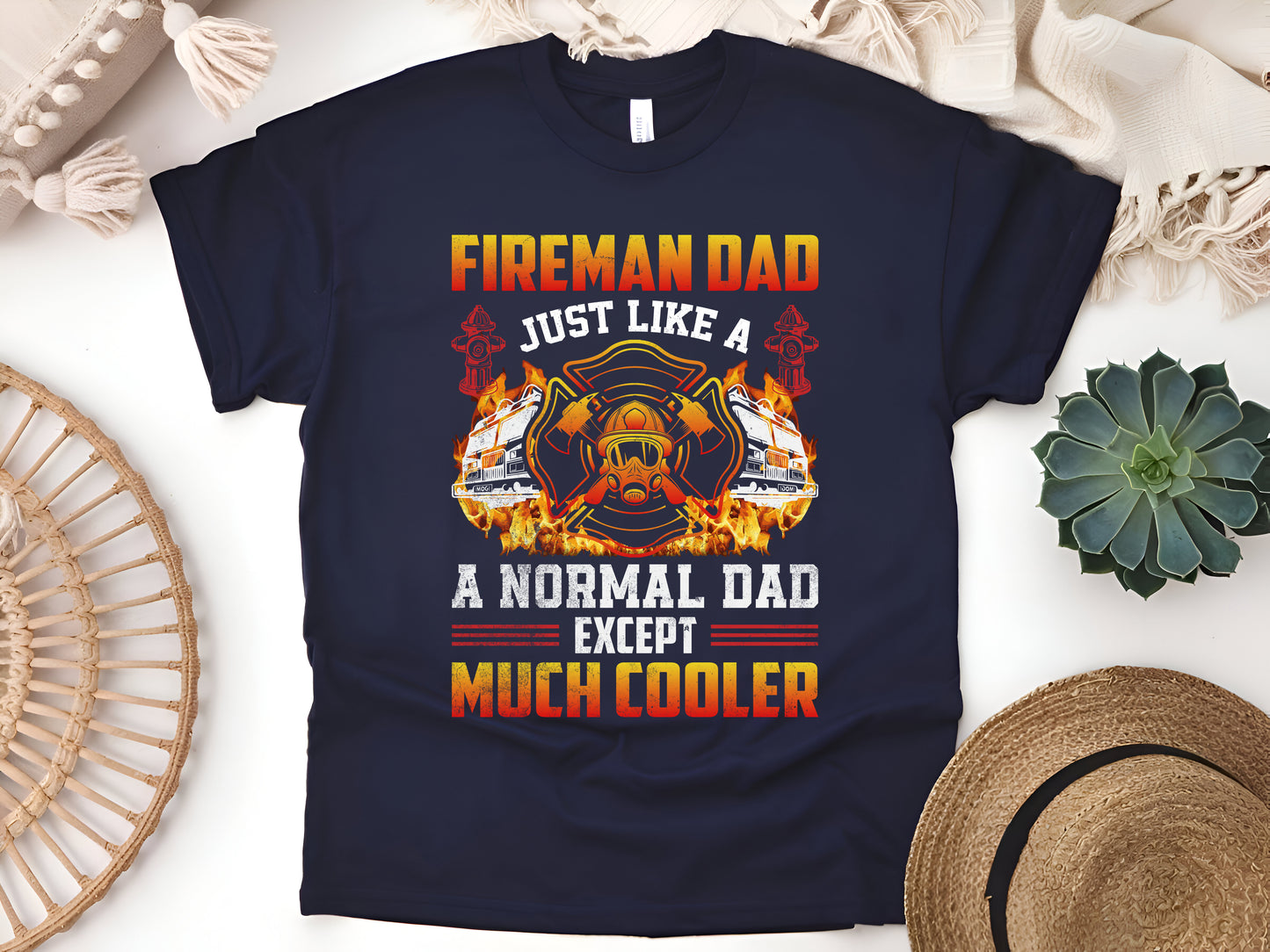 Fireman Dad Just Like a Normal Dad, Funny Firefighter T-Shirt, Firefighter Dad Gift, Hero Dad Shirt, Firefighter Apparel for Men