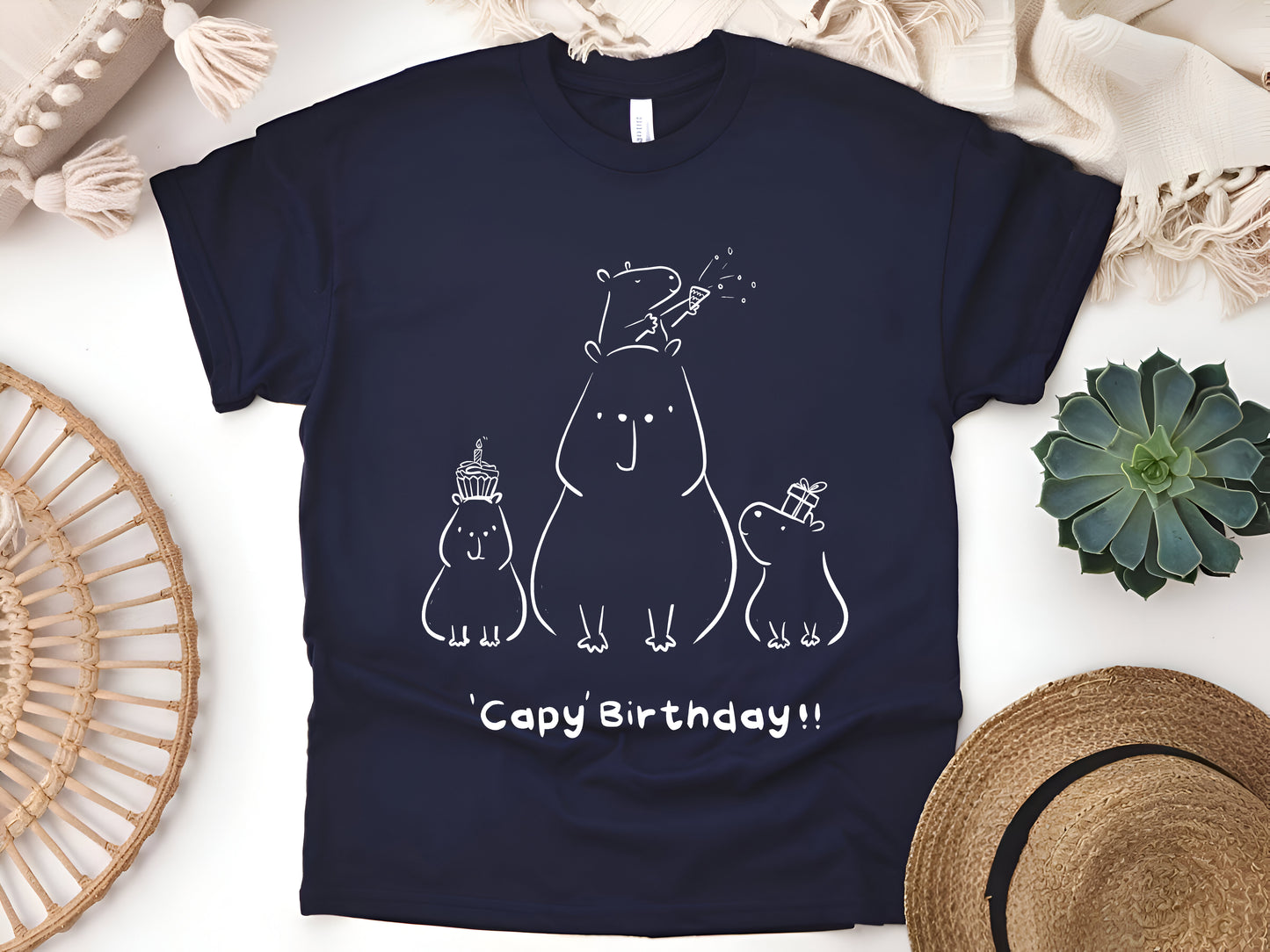 Happy Capybara Birthday T-Shirt – Cute Animal Lover Gift for Capybara Fans & Birthday Celebrations