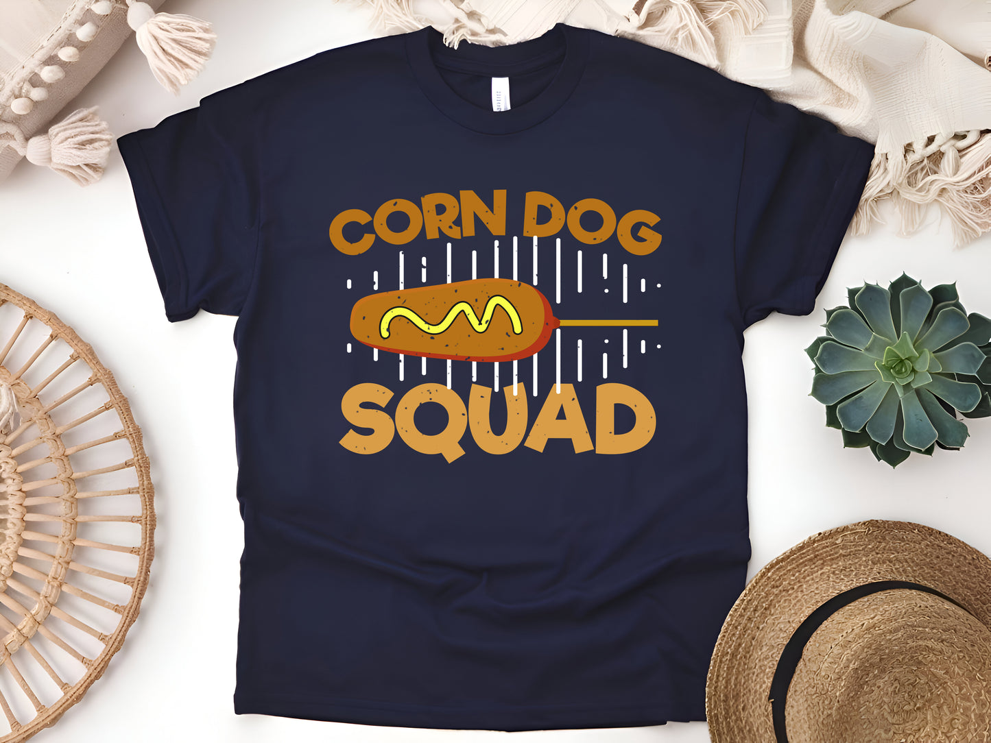 Corn Dog Squad T-Shirt – Funny Foodie Tee, Cute Corndog Shirt, Carnival Fair Food Lover Gift, Unisex Retro Snack Lover Tee