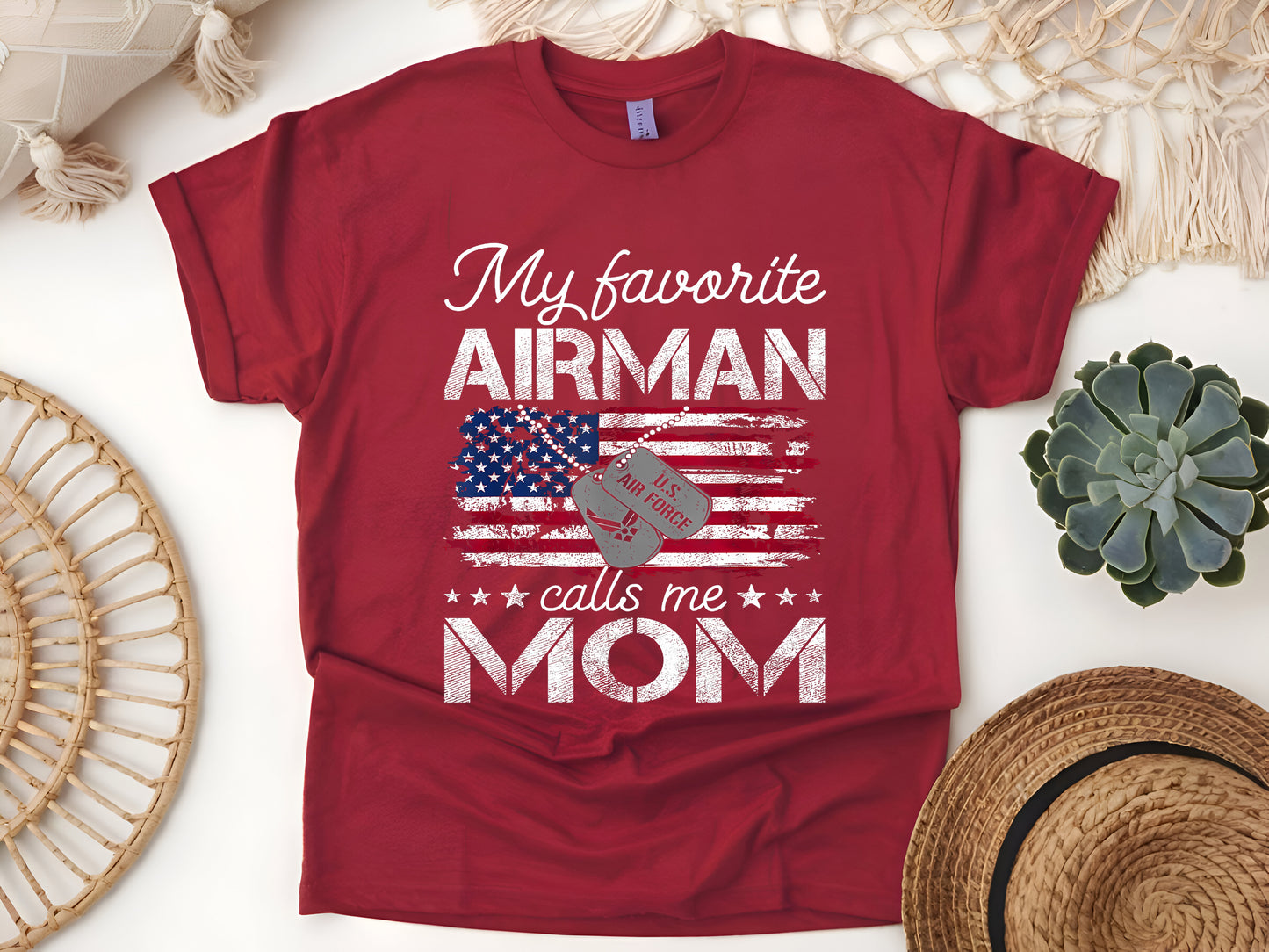 My Favorite Airman Calls Me Mom – Proud Air Force Mom Military Support T-Shirt