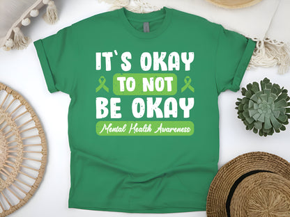 It's Okay to Not Be Okay T-Shirt – Mental Health Awareness Ribbon Tee – Support & Positivity Shirt