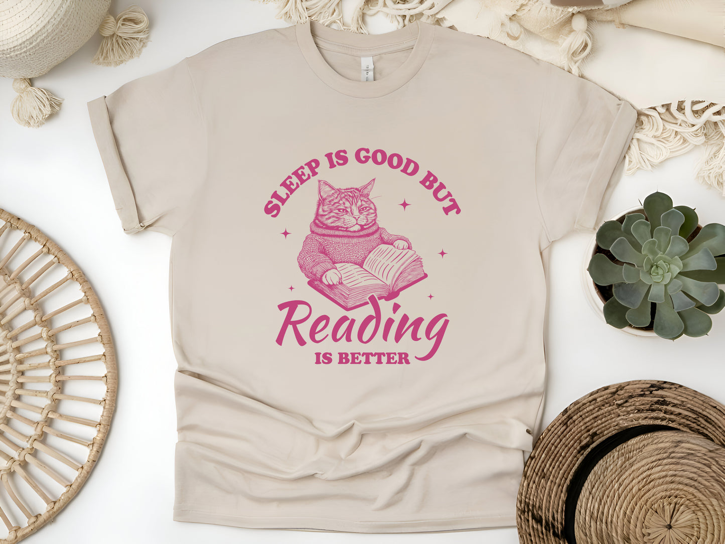 Sleep Is Good But Reading Is Better T-Shirt – Funny Book Lover Tee, Gift for Readers & Bibliophiles, Unisex Literary Shirt