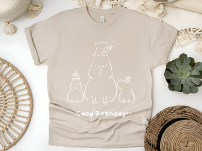 Happy Capybara Birthday T-Shirt – Cute Animal Lover Gift for Capybara Fans & Birthday Celebrations