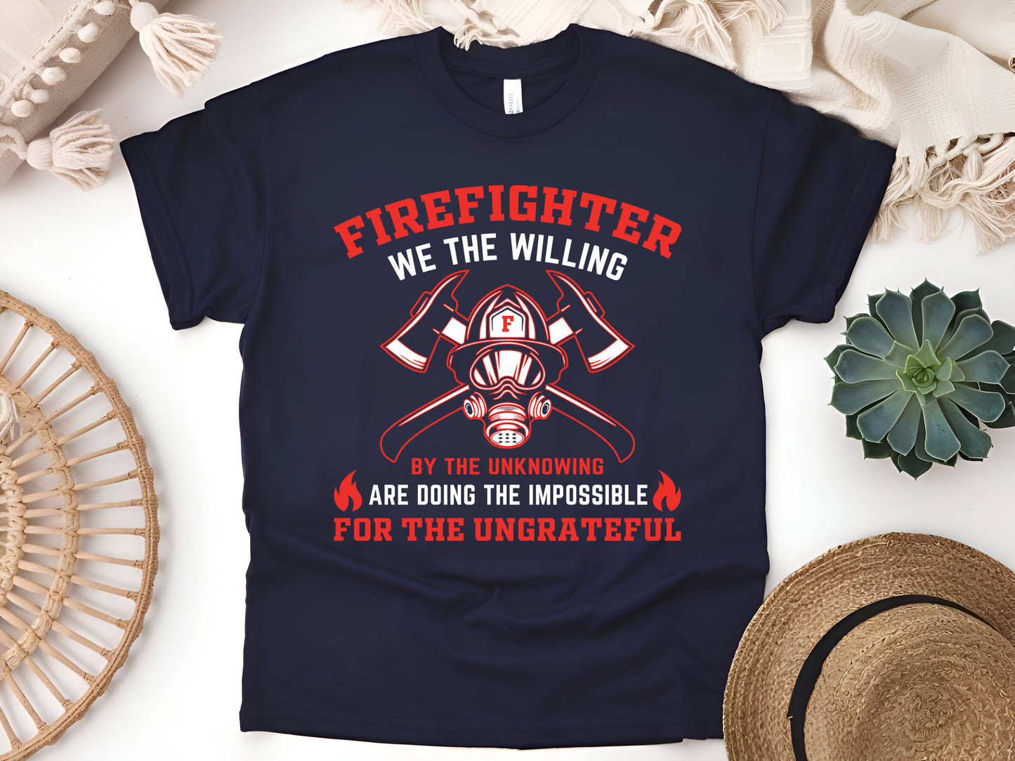 Firefighter Impossible T-Shirt, Brave Fireman Shirt, Firefighter Gift for Men, Hero Firefighter Apparel, Fire Rescue Tee