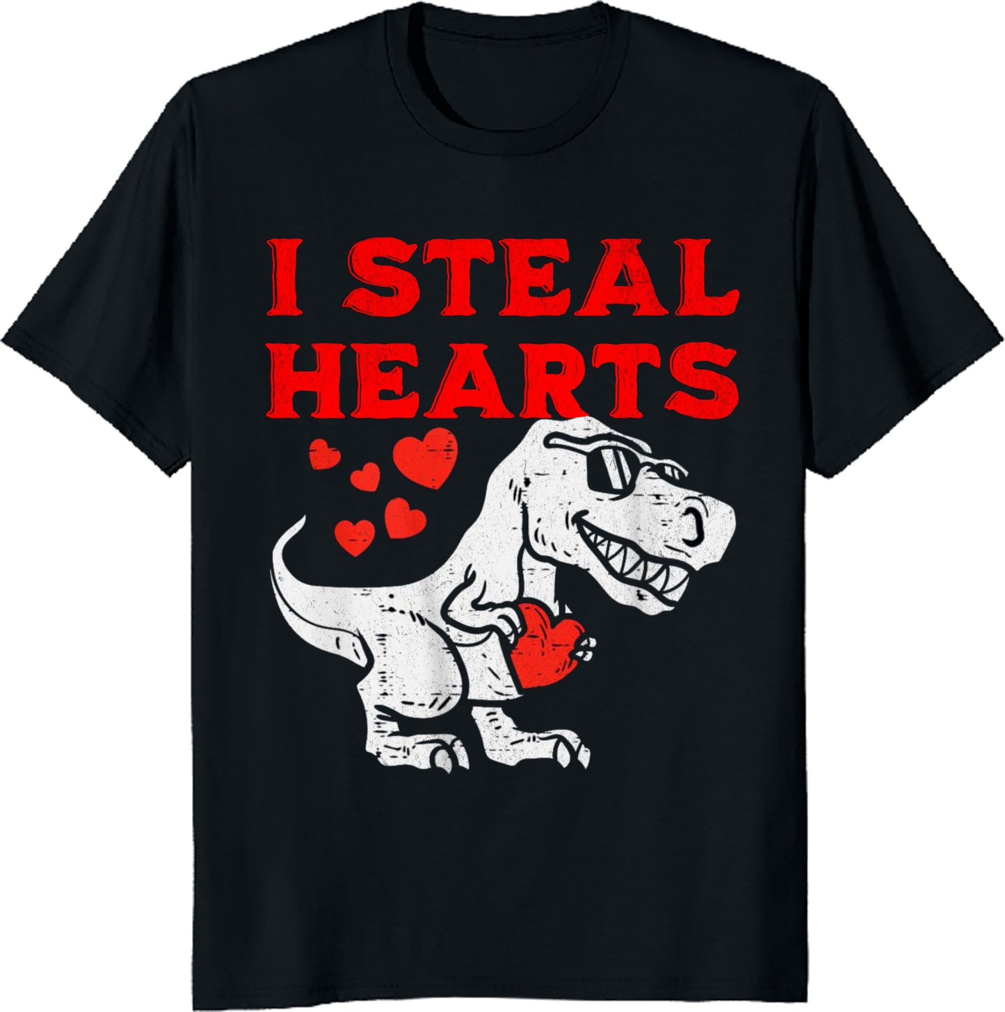 Dino Baby Boy Valentines Day Toddler T-Shirt I Steal Hearts Trex Tee