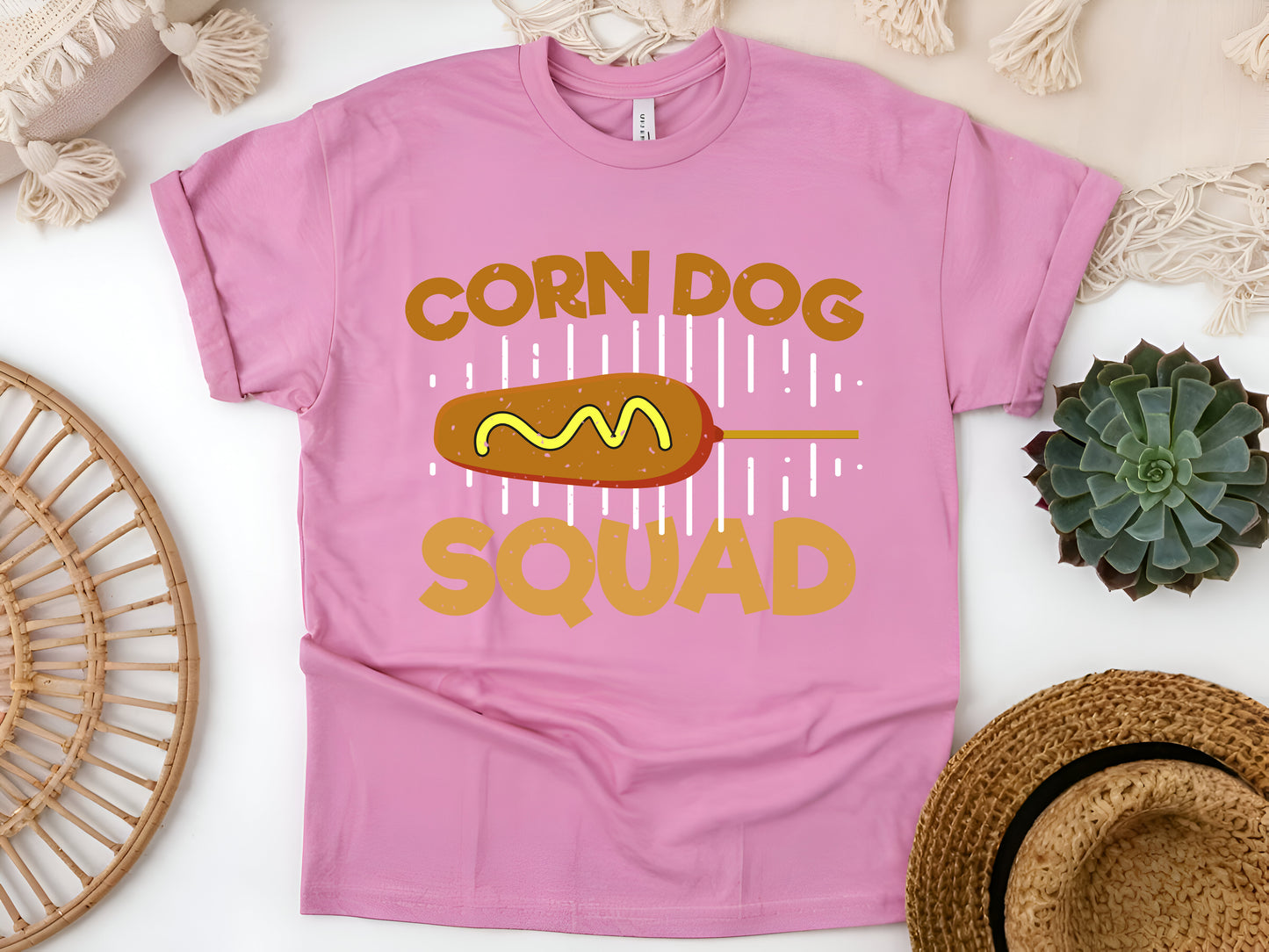 Corn Dog Squad T-Shirt – Funny Foodie Tee, Cute Corndog Shirt, Carnival Fair Food Lover Gift, Unisex Retro Snack Lover Tee