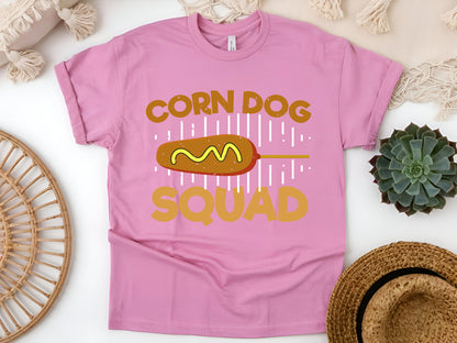 Corn Dog Squad T-Shirt – Funny Foodie Tee, Cute Corndog Shirt, Carnival Fair Food Lover Gift, Unisex Retro Snack Lover Tee