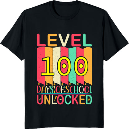 100th Day of School Gamer T-Shirt - Video Game Gift for Kids and Boys