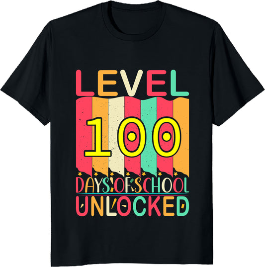 100th Day of School Gamer T-Shirt - Video Game Gift for Kids and Boys