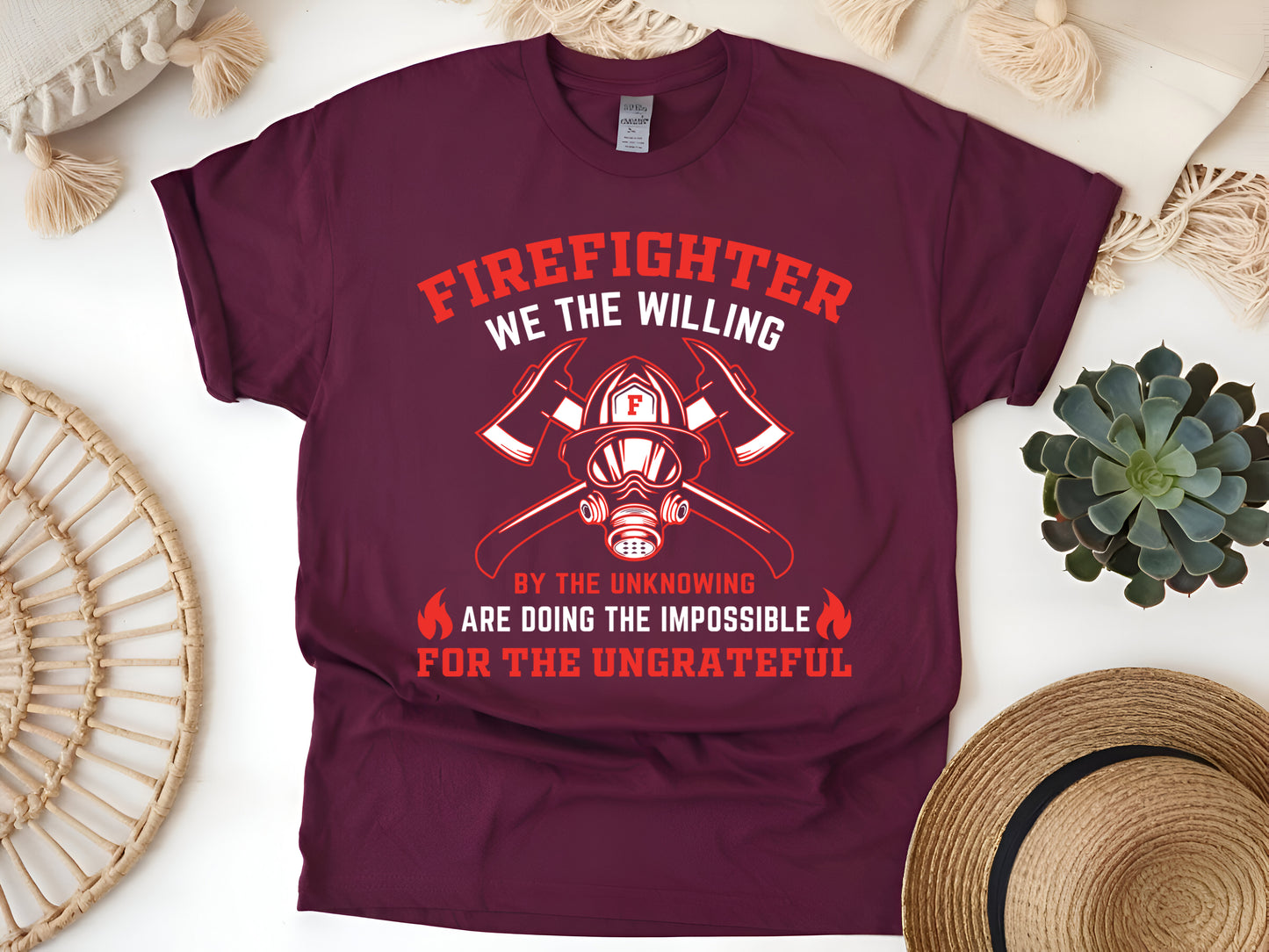 Firefighter Impossible T-Shirt, Brave Fireman Shirt, Firefighter Gift for Men, Hero Firefighter Apparel, Fire Rescue Tee