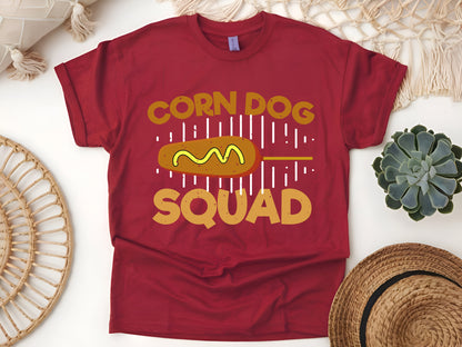 Corn Dog Squad T-Shirt – Funny Foodie Tee, Cute Corndog Shirt, Carnival Fair Food Lover Gift, Unisex Retro Snack Lover Tee