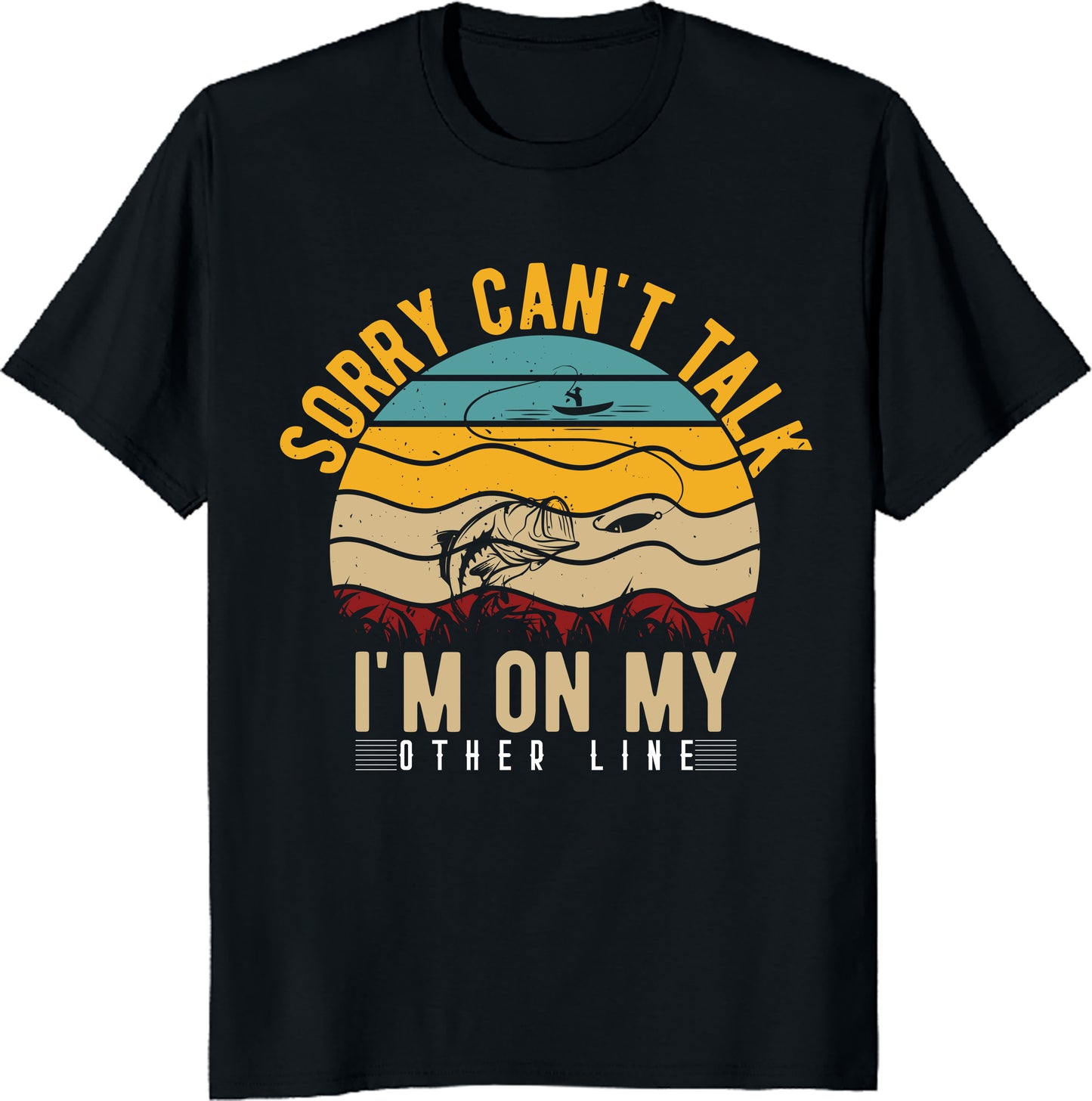 Funny fishing tee - "Sorry I can't talk I'm on my other line"  Vintage Tee - Gift for Dad