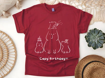 Happy Capybara Birthday T-Shirt – Cute Animal Lover Gift for Capybara Fans & Birthday Celebrations