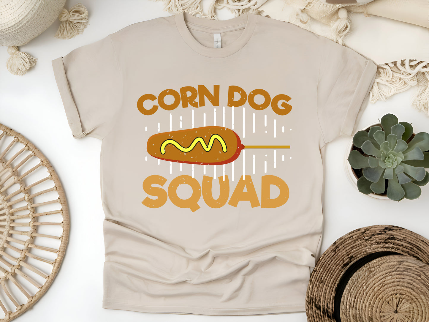 Corn Dog Squad T-Shirt – Funny Foodie Tee, Cute Corndog Shirt, Carnival Fair Food Lover Gift, Unisex Retro Snack Lover Tee