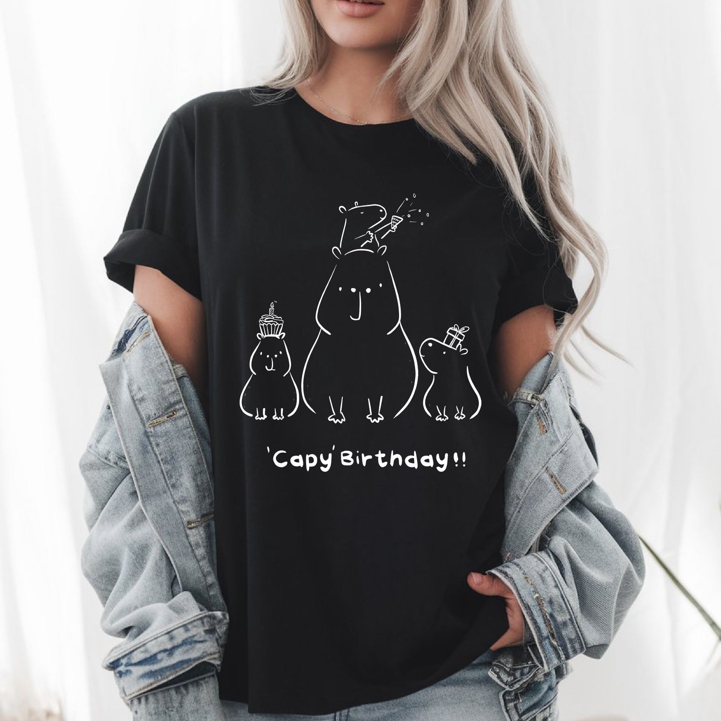 Happy Capybara Birthday T-Shirt – Cute Animal Lover Gift for Capybara Fans & Birthday Celebrations