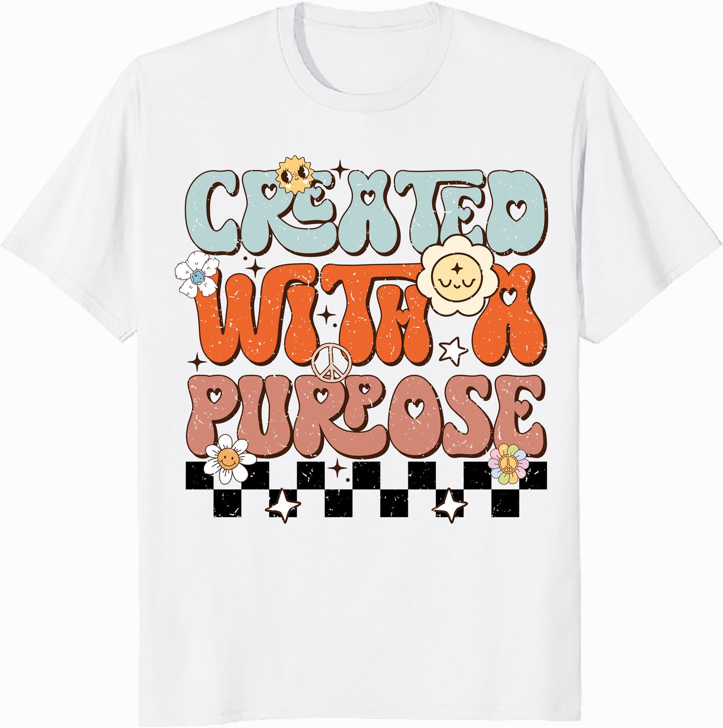 Created With Purpose Unisex Heavy Cotton Tee - Fun & Inspirational Graphic T-Shirt for Everyday Wear