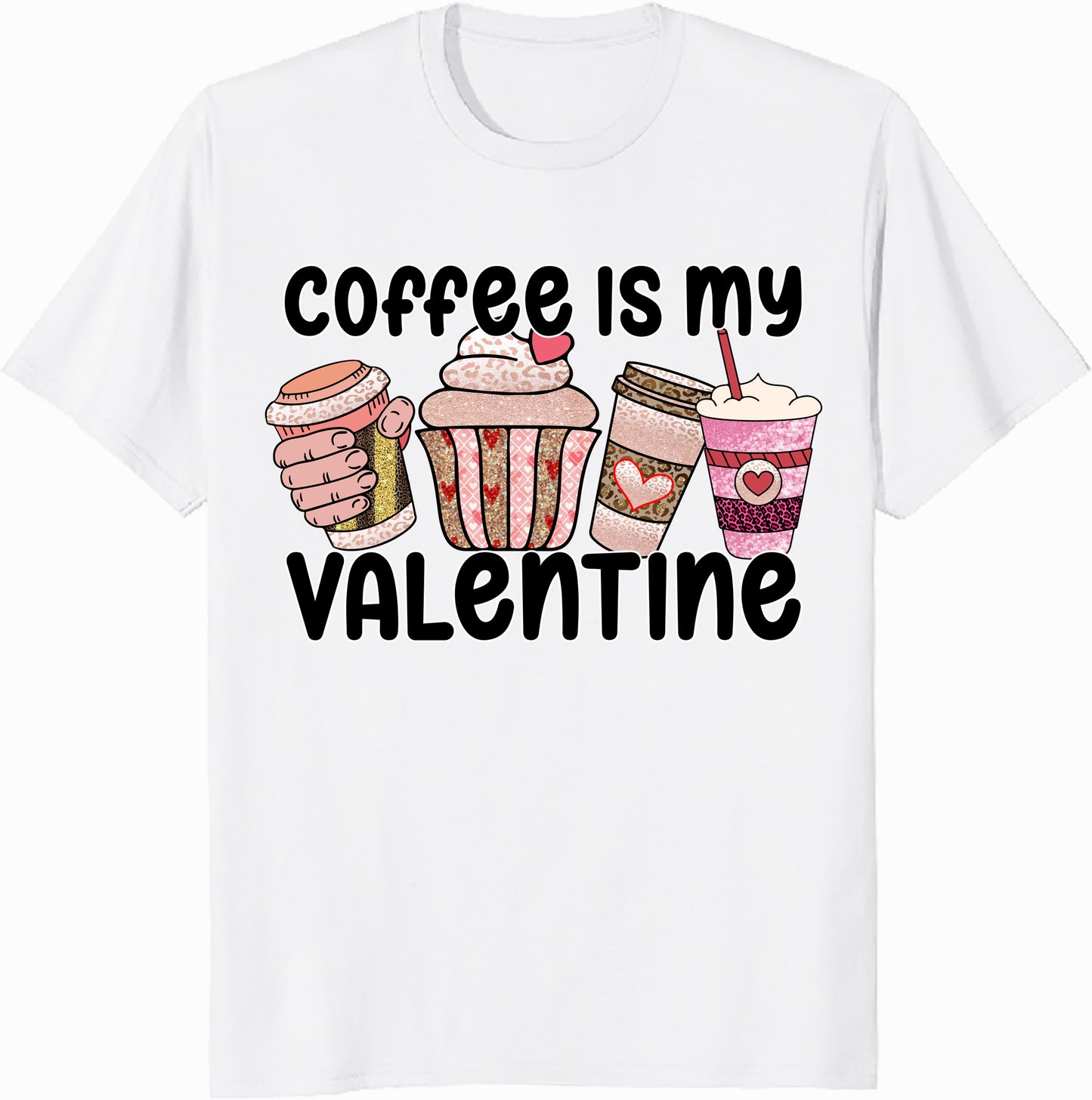 Coffee Is My Valentine Unisex Heavy Cotton Tee - Fun Casual Gift for Coffee Lovers