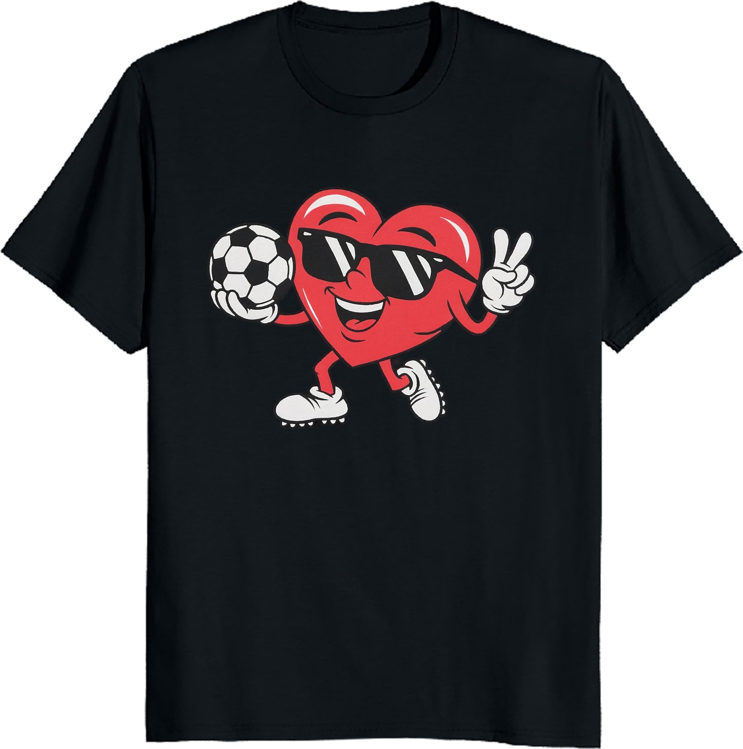 Funny Heart Playing Soccer Valentines Day Unisex Tee, Gift For Boys