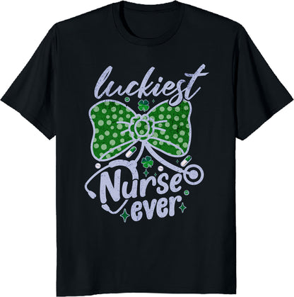 Irish Nurse Shamrock Stethoscope St Patrick's Day Nurse T-Shirt