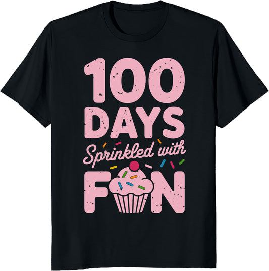 100 Days Sprinkled With Fun Cupcake Unisex Tee - 100th Day of School T-Shirt