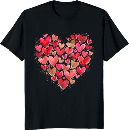 Cute design for Boys and Girls to wear to school on Valentines Day. Hearts Kids School Valentines Day Girls Boys T-Shirt