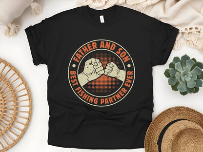 Father and Son Best Fishing Partner T-Shirt - Fishing Buddy Outdoor Gift Tee