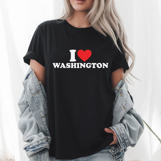 I Love Washington T-Shirt – USA State Pride Tee – Washington Lover Gift