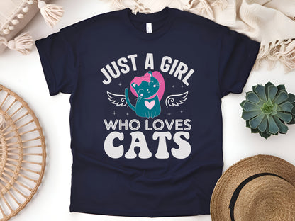 Just A Girl Who Loves Cats Cute Cat Lover T-Shirt