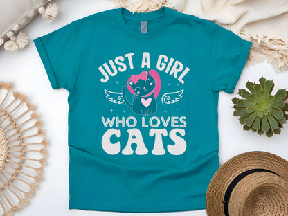 Just A Girl Who Loves Cats Cute Cat Lover T-Shirt