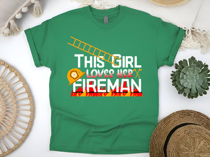 This Girl Loves Her Fireman T-Shirt, Firefighter Wife Shirt, Fireman Girlfriend Gift, Proud Firefighter Tee