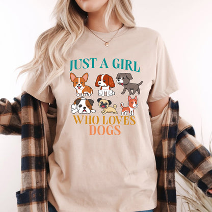 Just A Girl Who Loves Dogs Cute Puppy Lover T-Shirt