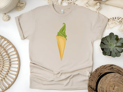 Matcha Ice Cream T-Shirt – Cute Matcha Lover Tee, Aesthetic Green Tea Shirt, Japanese Dessert Tee, Unisex Matcha Gift for Foodies