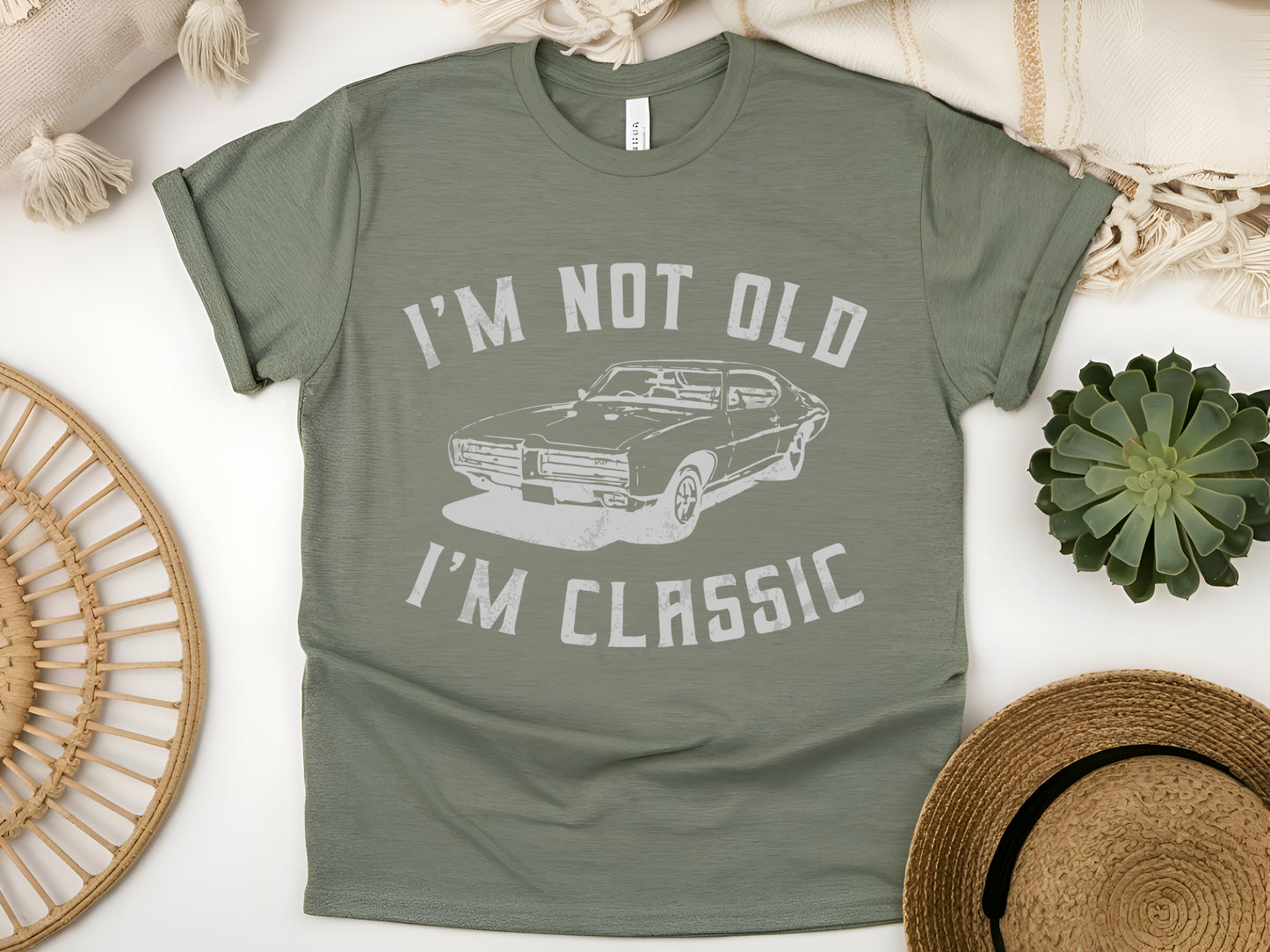 I'm Not Old I'm Classic T-Shirt – Funny Vintage Car Tee, Retro Auto Lover Shirt, Classic Car Gift for Men & Women, Mechanic Tee