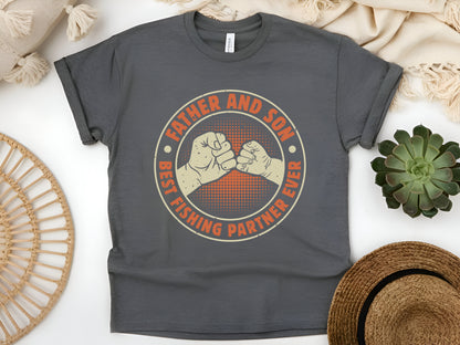 Father and Son Best Fishing Partner T-Shirt - Fishing Buddy Outdoor Gift Tee