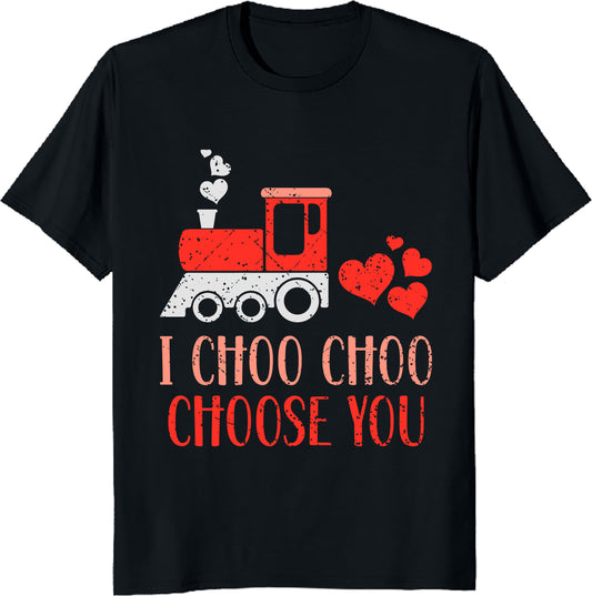 Valentines Day Train Toddler Boys T-Shirt I Choo Choo Choose You Tee