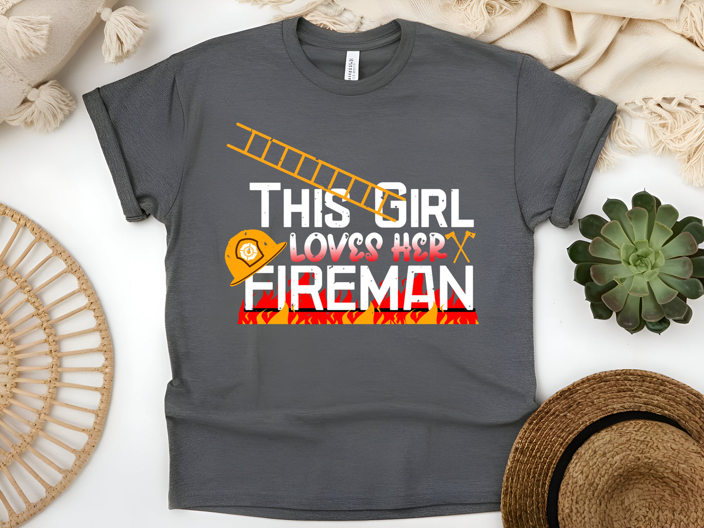 This Girl Loves Her Fireman T-Shirt, Firefighter Wife Shirt, Fireman Girlfriend Gift, Proud Firefighter Tee