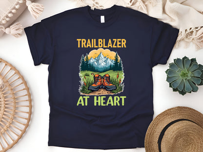 Trailblazer at Heart T-Shirt - Hiking Adventure Outdoor Explorer Tee