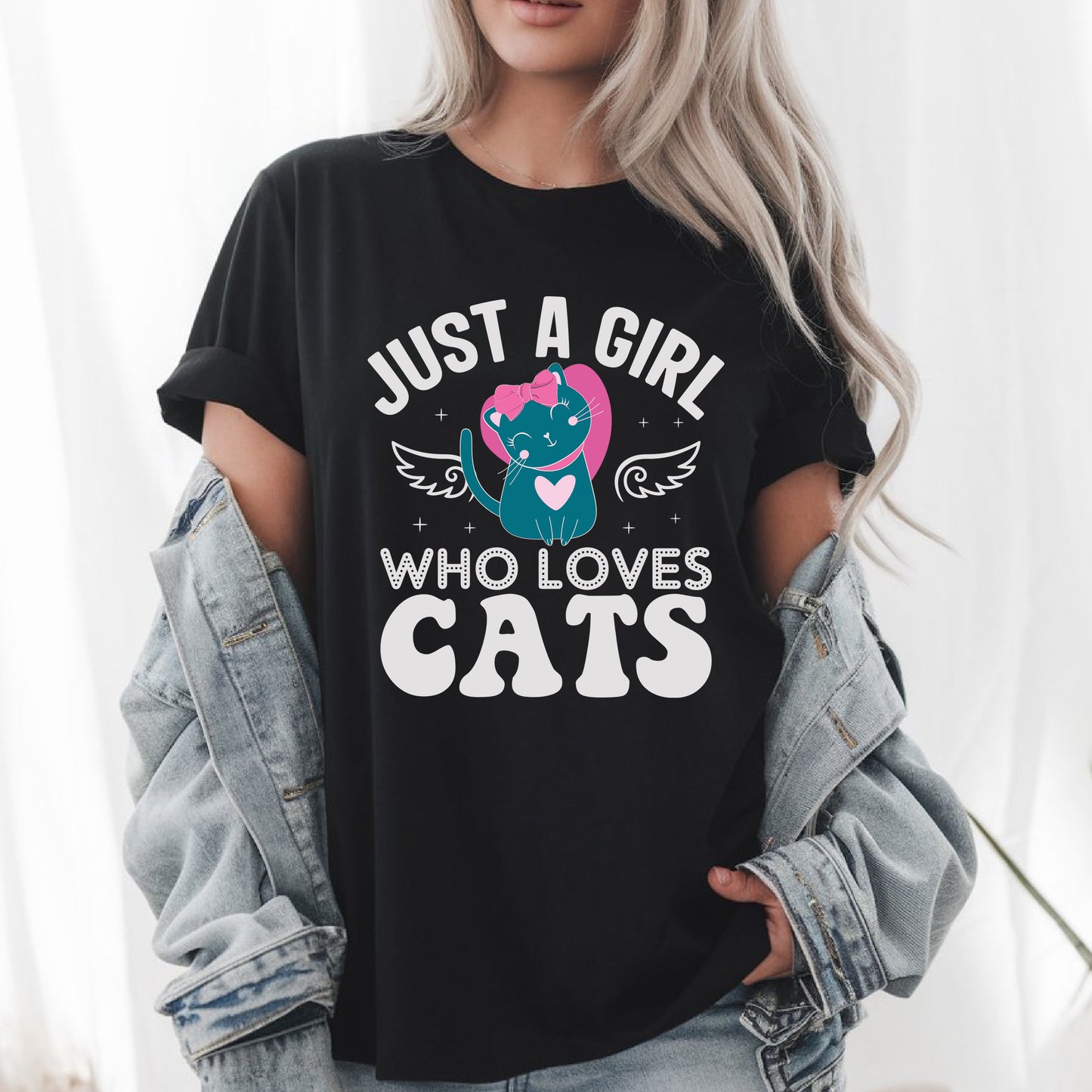 Just A Girl Who Loves Cats Cute Cat Lover T-Shirt