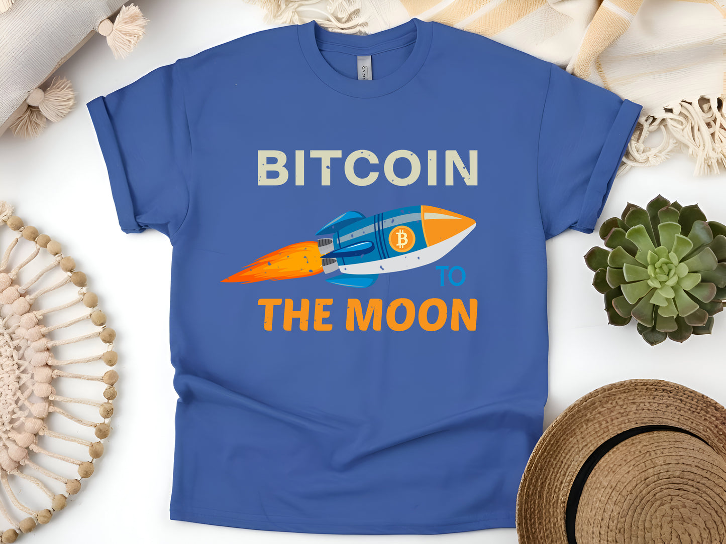 Bitcoin to the Moon T-Shirt - Crypto Investor Tee - Cryptocurrency HODL Gift - Blockchain Unisex Tee