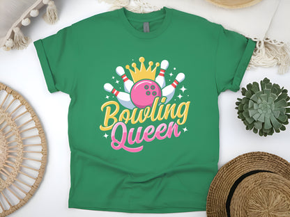 Bowling Queen T-Shirt Funny Retro Bowler Shirt for Women League Night Gift for Bowling Lovers