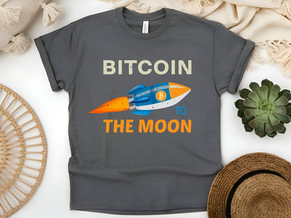 Bitcoin to the Moon T-Shirt - Crypto Investor Tee - Cryptocurrency HODL Gift - Blockchain Unisex Tee