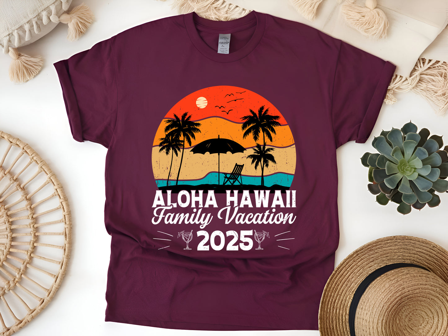 Aloha Hawaii Family Vacation 2025 T-Shirt - Matching Tropical Trip Tee - Fun Travel