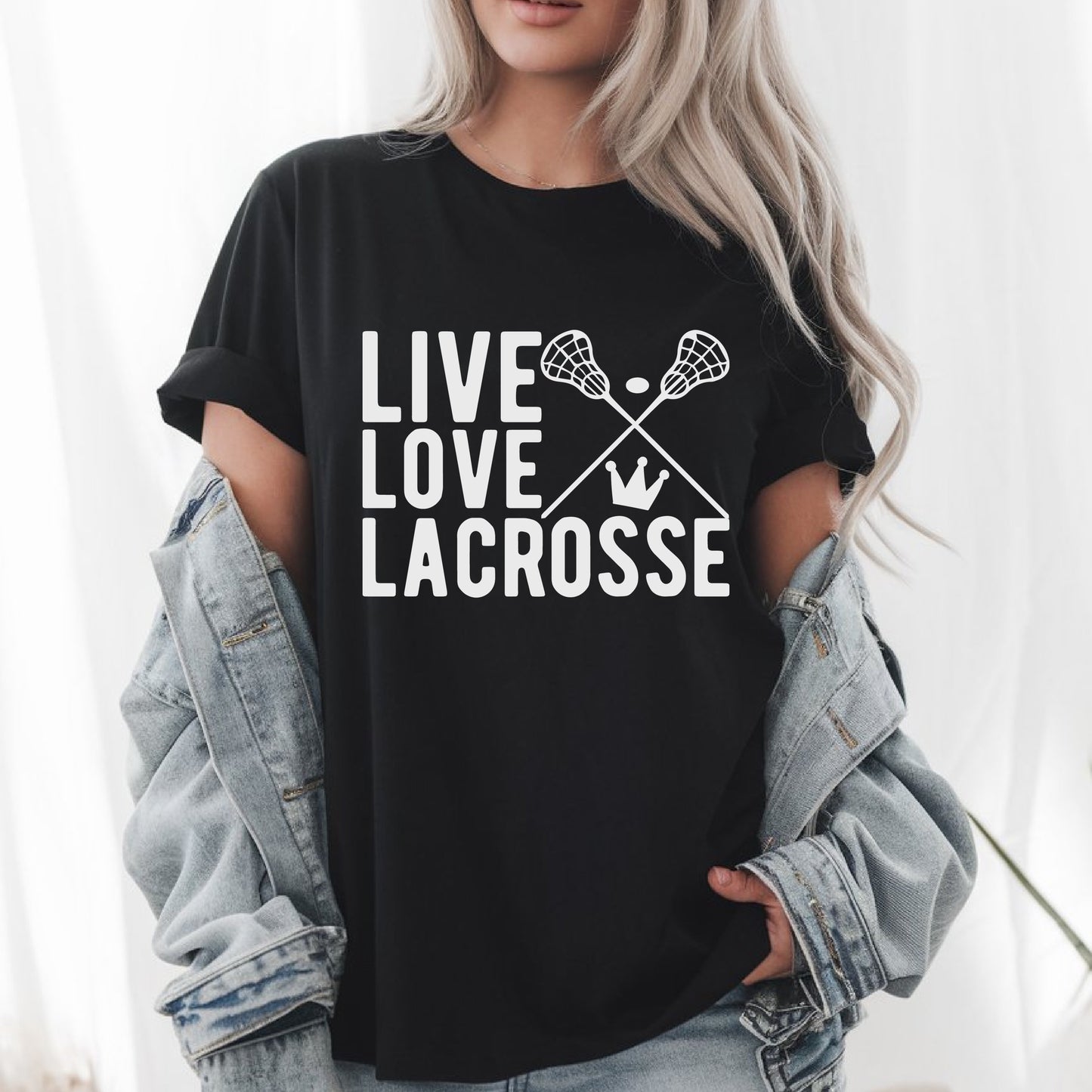 Live Love Lacrosse T-Shirt – Cute Lax Player Tee, Women’s & Girls Lacrosse Gift, Sports Lover Shirt, Unisex Athletic Apparel