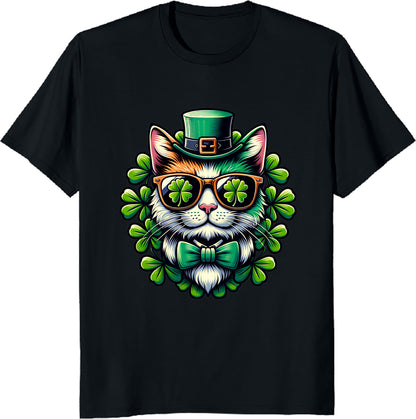 St. Patrick's Day Cat Unisex Tee – Irish Clover Lucky Cat Shirt