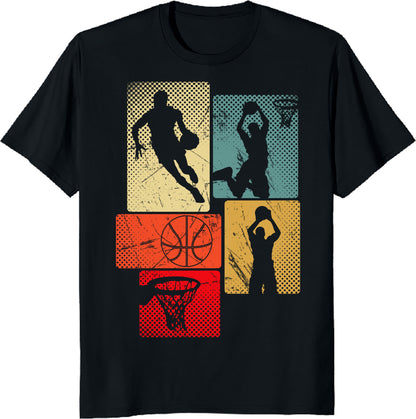 Retro Style Basketball T-Shirt - Vintage Basketball Player Tee