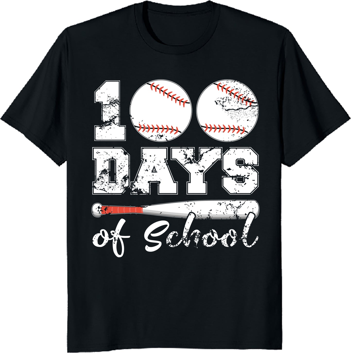 Boys 100th Day of School Shirt Baseball 100 Days T-Shirt